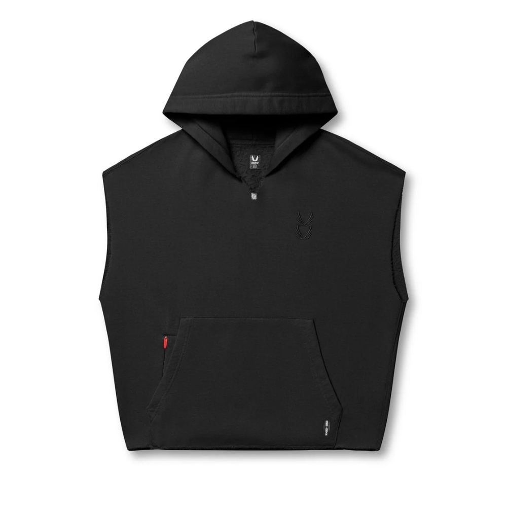 Men's Black Sleeveless Hoodie